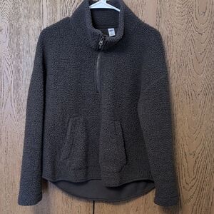 Cozy Gray Sherpa Pullover